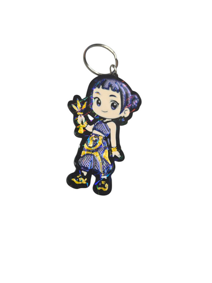 Huntrix Squad: 4-Piece Demon Hunter Fan-Inspired Keychain Set