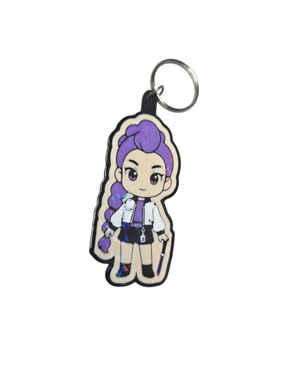 Huntrix Squad: 4-Piece Demon Hunter Fan-Inspired Keychain Set