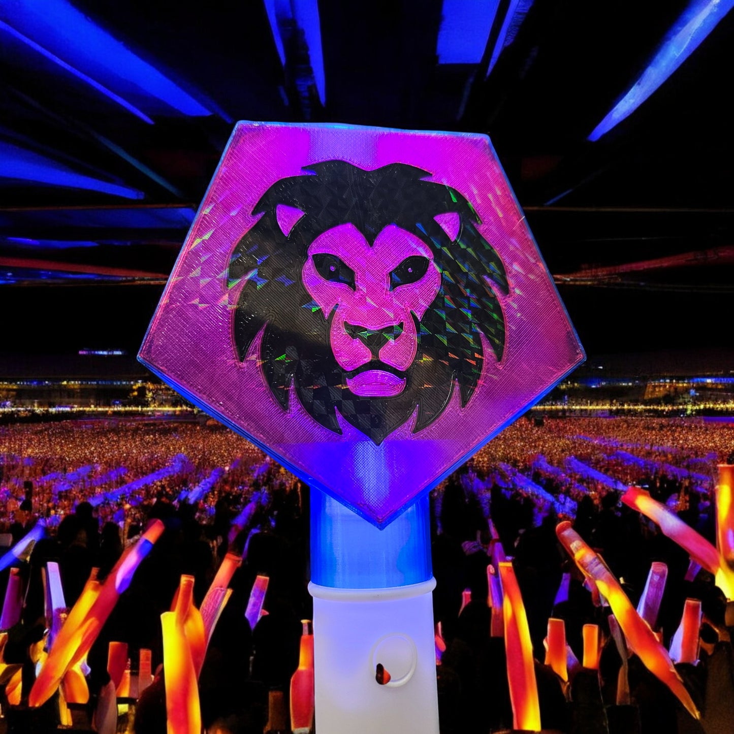 Lion Head LED Light Wand - Custom 3D Printed Saja Style Spirit Stick | Cosplay Prop