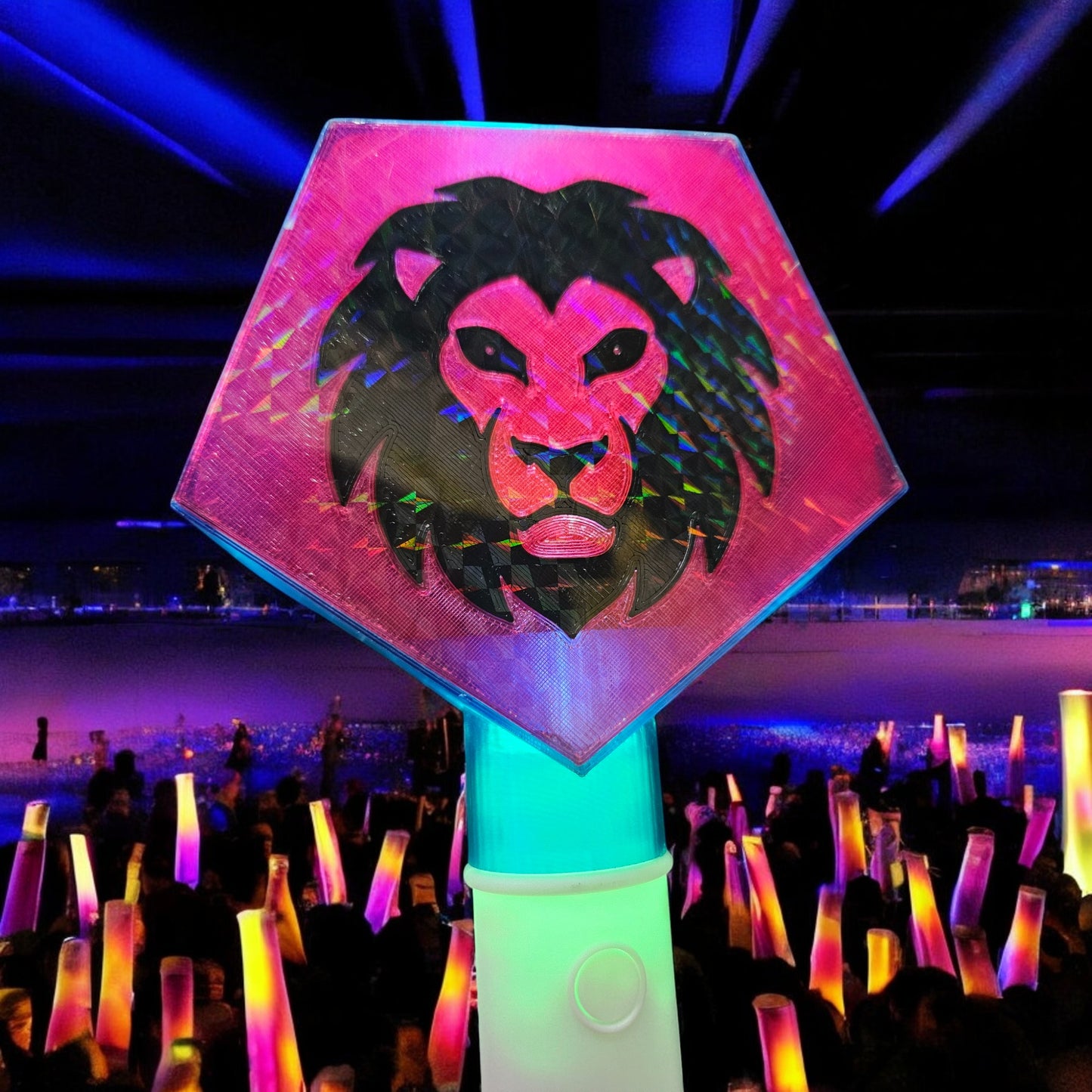 Lion Head LED Light Wand - Custom 3D Printed Saja Style Spirit Stick | Cosplay Prop