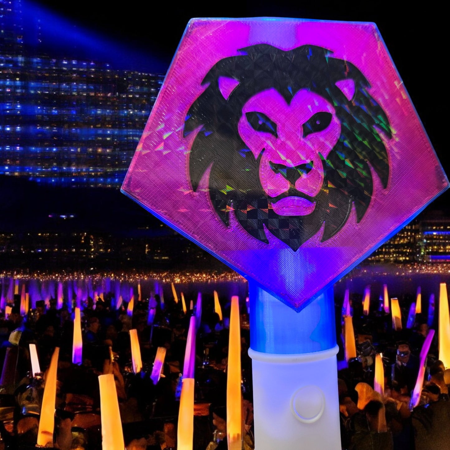 Lion Head LED Light Wand - Custom 3D Printed Saja Style Spirit Stick | Cosplay Prop