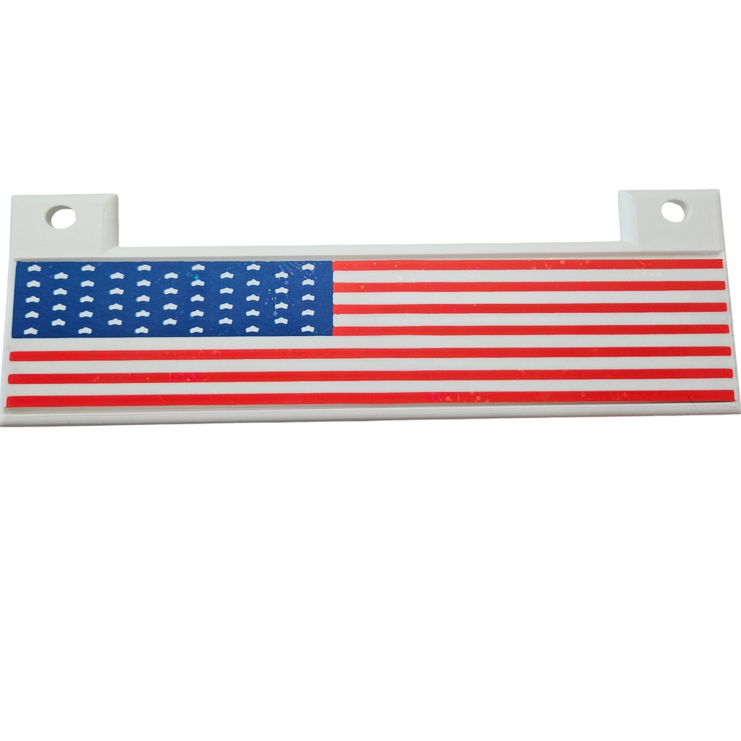 American Flag License Plate Mount, Red White Blue, Patriotic Car Accessory with Bolt Installation