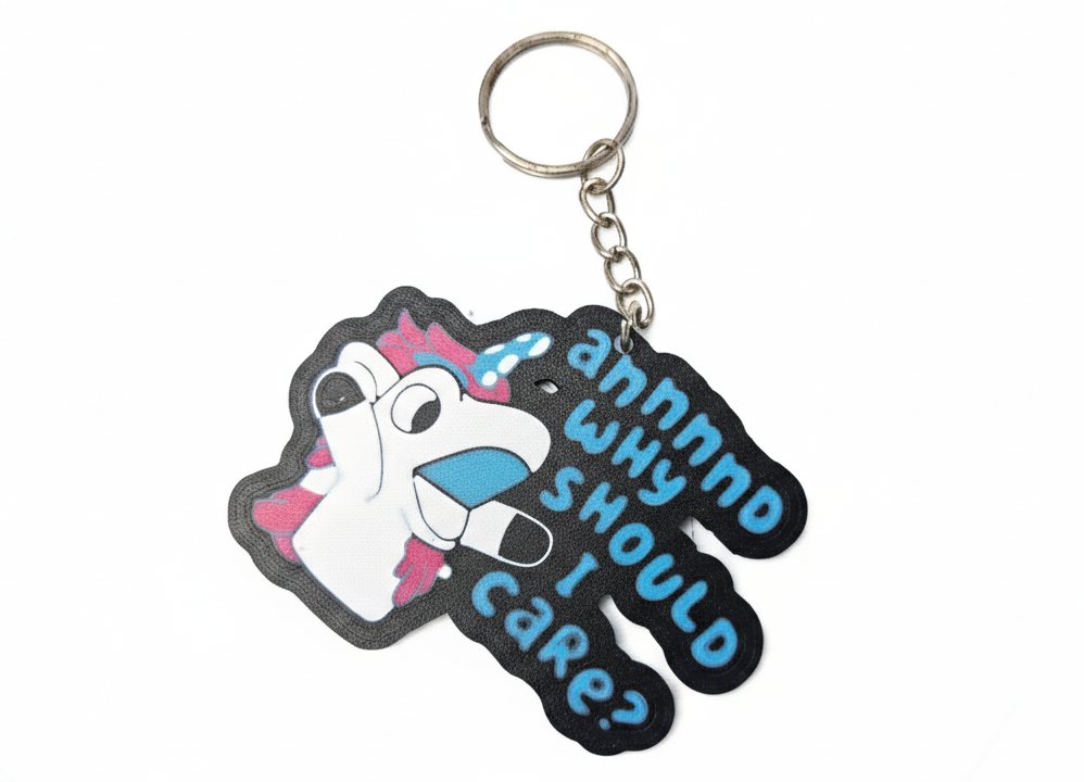 Bluey Unicorse Character Keychain, Puppet Tagline Design