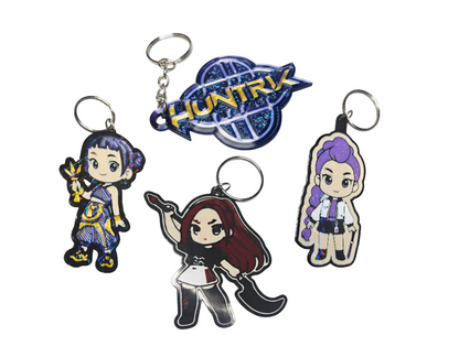 Huntrix Squad: 4-Piece Demon Hunter Fan-Inspired Keychain Set